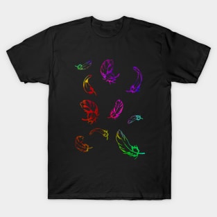 Colorful Feathers Falling T-Shirt